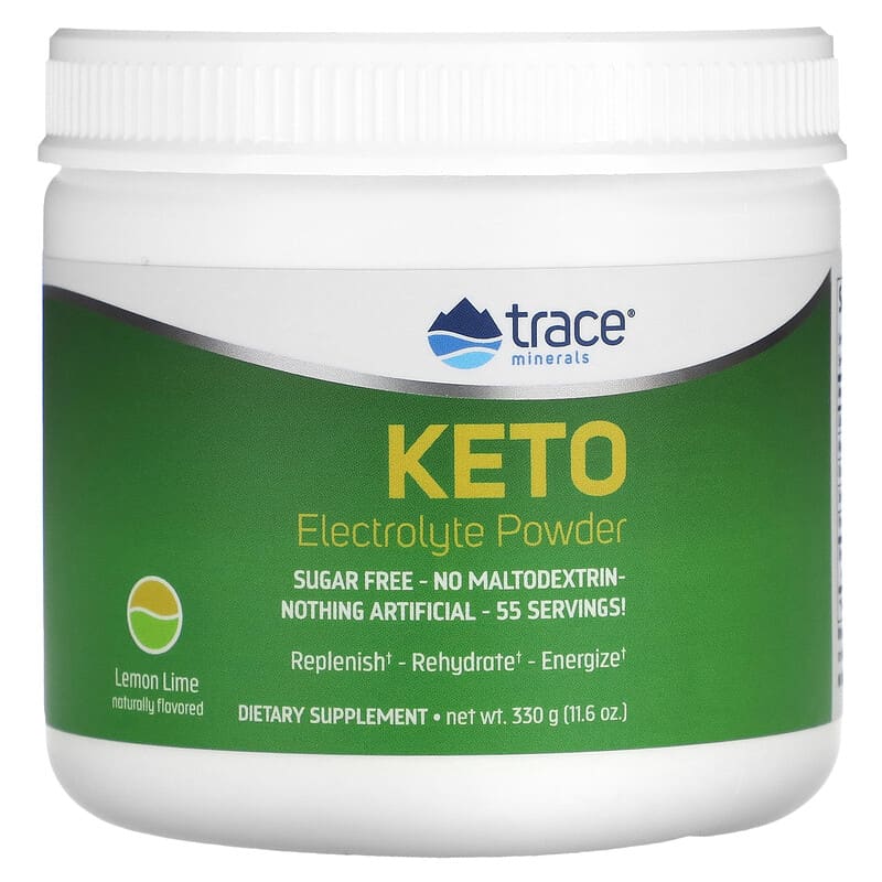 Trace Minerals Research Keto Electrolyte Powder Lemon Lime 330 grams