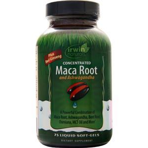 Irwin Naturals Maca Root and Ashwagandha  BEST BY 10/25 75 sgels