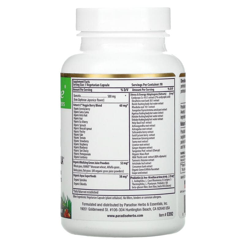 Paradise Herbs Earth's Blend Quercetin  90 vcaps