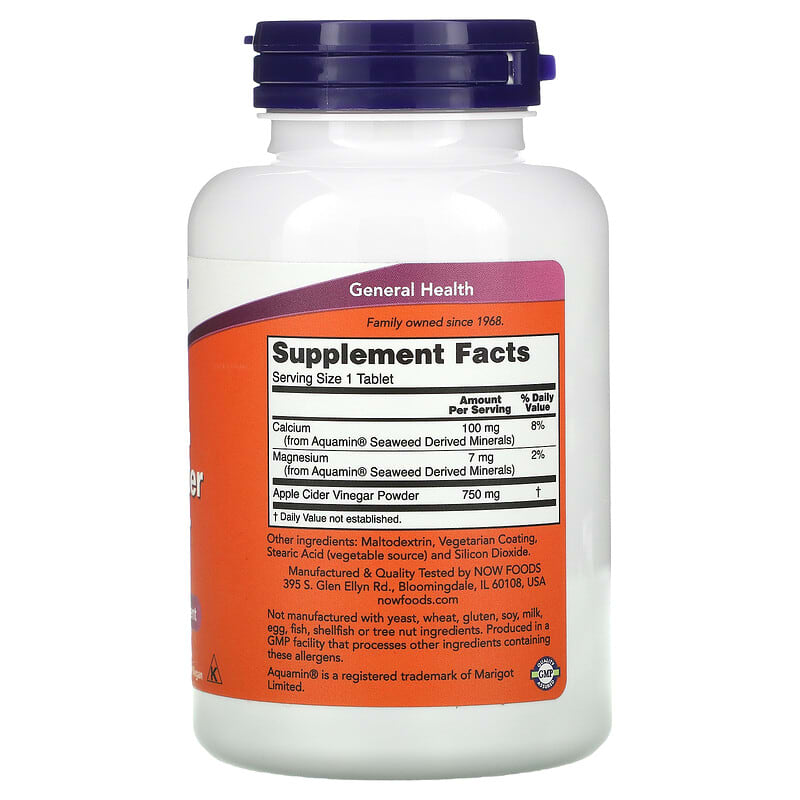 Now Apple Cider Vinegar (750mg)  180 tabs