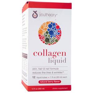 YouTheory Collagen Liquid Natural Berry EXPIRES 10/25 12 count