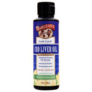 Barlean's Fresh Catch Cod Liver Oil Liquid Lemonade EXPIRES 10/29/25 8 fl.oz