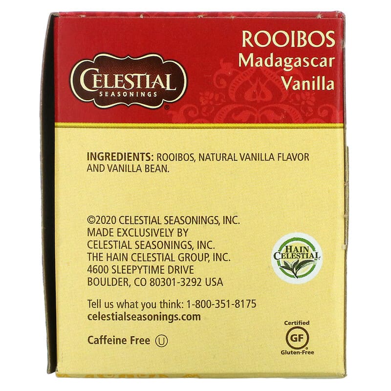 Celestial Seasonings African Red Herbal Tea Rooibos - Madagascar Vanilla 20 pckts