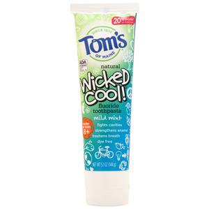 Tom's Of Maine Wicked Cool! Natural Fluoride Toothpaste Mild Mint BEST BY 10/25 5.1 oz