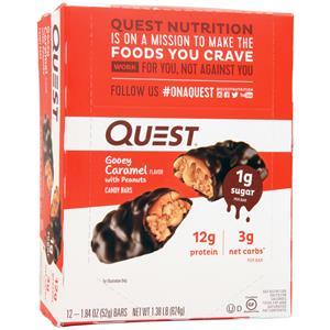 Quest Nutrition Quest Candy Bar Gooey Caramel with Peanuts BEST BY 10/12/25 12 bars