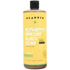 Alaffia Authentic African Black Soap Peppermint BEST BY 11/25 32 fl.oz