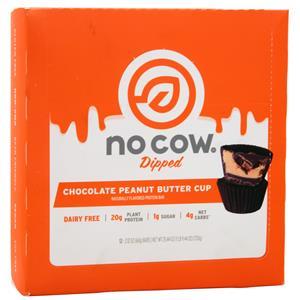 D's Naturals No Cow Dipped Protein Bar Chocolate Peanut Butter Cup 12 bars