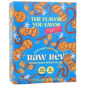 Raw Rev Plant-Based Protein Bar Crunchy Peanut Butter & Sea Salt 12 bars