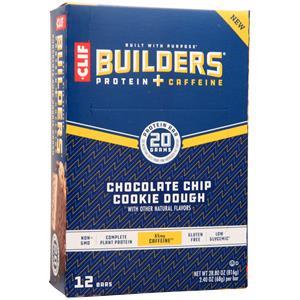 Clif Bar Builder's Protein + Caffeine Bar Chocolate Chip Cookie Dough 12 bars