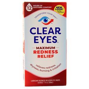 Clear Eyes Lubricant/Redness Reliever Eye Drops Maximum Redness Relief 1 fl.oz