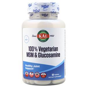KAL 100% Vegetarian MSM & Glucosamine  60 tabs