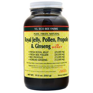 Y.S. Eco Bee Farms Royal Jelly, Pollen, Propolis & Ginseng in Honey  19.5 oz