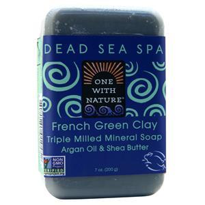 One With Nature Dead Sea Spa - Triple Milled Mineral Soap French Green Clay 7 oz