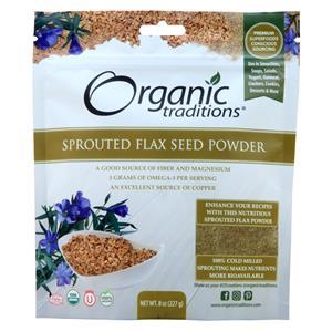 Organic Traditions Sprouted Flax Seed Powder  8 oz
