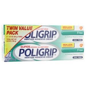Poligrip Super Poligrip Denture Adhesive Cream Free 2 pack