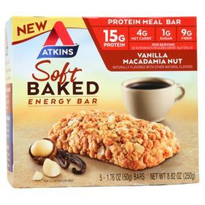 Atkins Soft Baked Energy Bar Vanilla Macadamia Nut 5 bars
