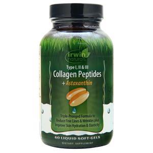 Irwin Naturals Type I, II & III Collagen Peptides + Astaxanthin  60 sgels