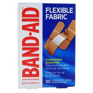 Band-Aid Flexible Fabric Bandages Assorted Sizes 30 count