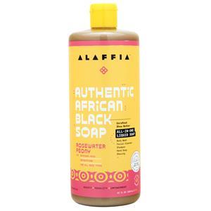 Alaffia Authentic African Black Soap Rosewater Peony 32 fl.oz