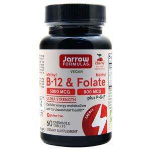 Jarrow Methyl B-12 (5000mcg) & Methyl Folate (800mcg) Cherry 60 tabs