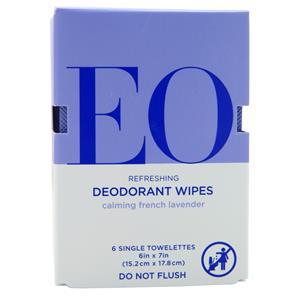 EO Products Deodorant Wipes Calming French Lavender 6 count