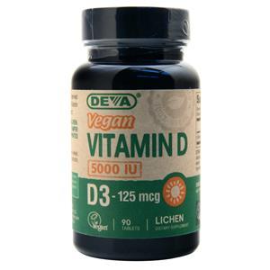 Deva Nutrition Vegan Vitamin D3 (5000IU)  90 tabs