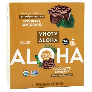 Aloha Organic Protein Bar - Plant Based Chocolate Espresso 12 bars