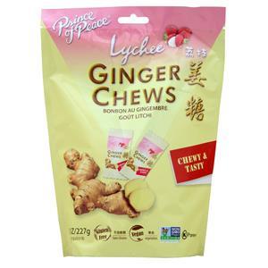 Prince of Peace Ginger Chews - 100% Natural Lychee 56 chews