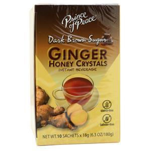 Prince of Peace Ginger Honey Crystals - Instant Beverage Dark Brown Sugar 10 pckts
