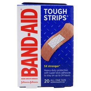 Band-Aid Tough Strips Adhesive Bandages All One Size 20 count