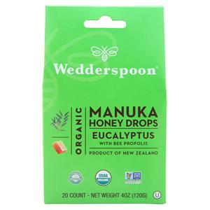 Wedderspoon Organic Manuka Honey Drops Eucalyptus with Bee Propolis 4 oz