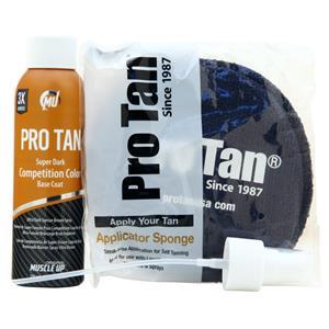 Pro Tan Super Dark Competition Color Base Coat with Applicator Sponge Ultra Dark Suntan Brown Spray 3.4 fl.oz