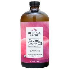 Heritage Store Organic Castor Oil  32 fl.oz