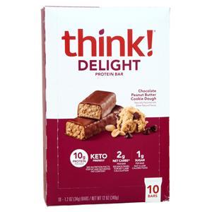 Think! think! Delight Protein Bar Chocolate Peanut Butter Cookie Dough 10 bars