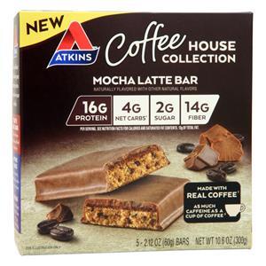 Atkins Coffee House Collection Meal Bar Mocha Latte BEST BY 10/2/25 5 bars