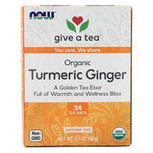 Now Organic Turmeric Ginger Tea Caffeine Free 24 pckts