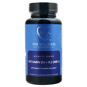 The Wellness Company Vitality Series Vitamin D3 + K2 (MK7)  30 vcaps