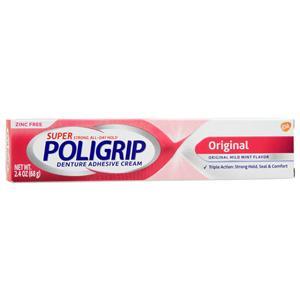 Poligrip Super Poligrip Denture Adhesive Cream Original Mild Mint 2.4 oz