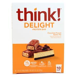 Think! think! Delight Protein Bar Chocolate Peanut Butter Pie 10 bars