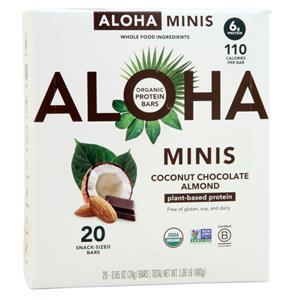Aloha Organic Protein Mini Bar - Plant Based Coconut Chocolate Almond 20 bars