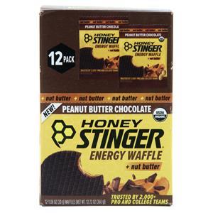 Honey Stinger Organic Energy Waffle + Nut Butter Peanut Butter Chocolate 12 pckts