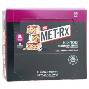 Met-Rx Big 100 Meal Replacement Bar Blueberry Cobbler 9 bars
