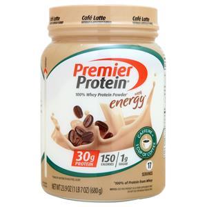 Premier Nutrition 100% Whey Protein Powder with Energy Cafe Latte 23.9 oz