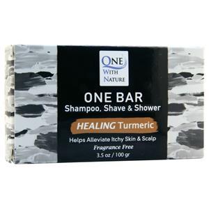 One With Nature One Bar - Shampoo, Shave & Shower Healing Turmeric - Fragrance Free 3.5 oz