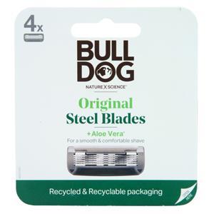 Bulldog Original Steel Blades + Aloe Vera Refill  4 count
