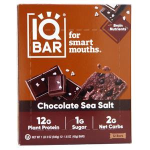 IQBar Plant Protein Bar Chocolate Sea Salt 12 bars