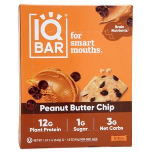 IQBar Plant Protein Bar Peanut Butter Chip 12 bars