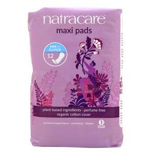 Natracare Maxi Pads Super 12 pads