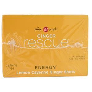 The Ginger People Ginger Rescue Ginger Shots - Energy Lemon Cayenne 12 count