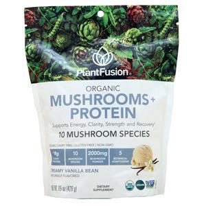 PlantFusion Organic Mushrooms + Protein Creamy Vanilla Bean 15 oz